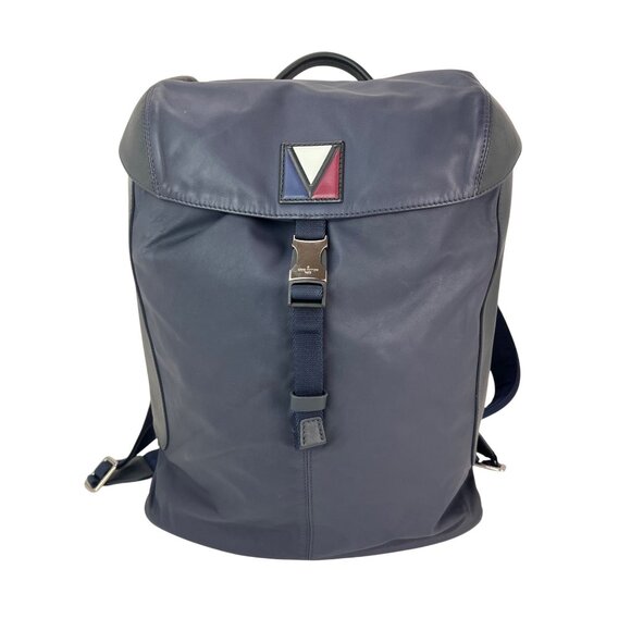Louis Vuitton Calfskin Nylon V Line Pulse Navy Backpack Bag - Picture 1 of 14